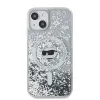 Karl Lagerfeld Liquid Glitter Choupette Head Back Cover hoesje met MagSafe voor Apple iPhone 15 Plus/14 Plus - Transparant 2