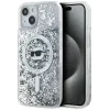 Karl Lagerfeld Liquid Glitter Choupette Head Back Cover hoesje met MagSafe voor Apple iPhone 15 - Transparant 0