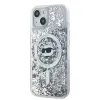 Karl Lagerfeld Liquid Glitter Choupette Head Back Cover hoesje met MagSafe voor Apple iPhone 15 - Transparant 1