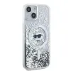 Karl Lagerfeld Liquid Glitter Choupette Head Back Cover hoesje met MagSafe voor Apple iPhone 15 - Transparant 3