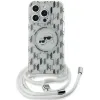 Karl Lagerfeld IML Crossbody Monogram Karl & Choupette Head Back Cover hoesje met MagSafe voor Apple iPhone 15 Pro Max - Transparant