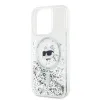 Karl Lagerfeld Liquid Glitter Choupette Head Back Cover hoesje met MagSafe voor Apple iPhone 15 Pro Max - Transparant 5