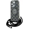Karl Lagerfeld IML Crossbody Monogram Karl & Choupette Head Back Cover hoesje met MagSafe voor Apple iPhone 15 Pro - Zwart