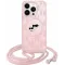 Karl Lagerfeld IML Crossbody Monogram Karl & Choupette Head Back Cover hoesje met MagSafe voor Apple iPhone 15 Pro Max - Roze