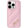 Karl Lagerfeld Diagonal Quilted Script Back Cover hoesje voor Apple iPhone 15 Pro Max - Roze