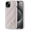 Karl Lagerfeld Diagonal Quilted Script Back Cover hoesje voor Apple iPhone 14 - Roze