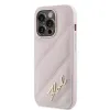 Karl Lagerfeld Diagonal Quilted Script Back Cover hoesje voor Apple iPhone 14 Pro Max - Roze 2