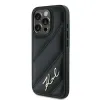 Karl Lagerfeld Diagonal Quilted Script Back Cover hoesje voor Apple iPhone 15 Pro - Zwart 2