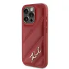 Karl Lagerfeld Diagonal Quilted Script Back Cover hoesje voor Apple iPhone 15 Pro - Rood 2