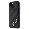Karl Lagerfeld Diagonal Quilted Script Back Cover hoesje voor Apple iPhone 15 Plus/14 Plus - Zwart 2