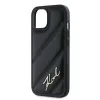 Karl Lagerfeld Diagonal Quilted Script Back Cover hoesje voor Apple iPhone 15 Plus/14 Plus - Zwart 6