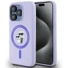 Karl Lagerfeld Silicone Karl & Choupette Heads Ring Back Cover hoesje met MagSafe voor Apple iPhone 15 Pro - Paars