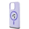 Karl Lagerfeld Silicone Karl & Choupette Heads Ring Back Cover hoesje met MagSafe voor Apple iPhone 15 Pro - Paars 6