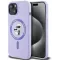 Karl Lagerfeld Silicone Karl & Choupette Heads Ring Back Cover hoesje met MagSafe voor Apple iPhone 15 - Paars
