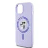 Karl Lagerfeld Silicone Karl & Choupette Heads Ring Back Cover hoesje met MagSafe voor Apple iPhone 15 - Paars 6