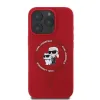 Karl Lagerfeld Silicone Karl & Choupette Heads Ring Back Cover hoesje met MagSafe voor Apple iPhone 16 Pro - Rood 2