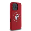 Karl Lagerfeld Silicone Karl & Choupette Heads Ring Back Cover hoesje met MagSafe voor Apple iPhone 16 Pro - Rood 3