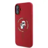 Karl Lagerfeld Silicone Karl & Choupette Heads Ring Back Cover hoesje met MagSafe voor Apple iPhone 16 Plus - Rood 2