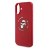 Karl Lagerfeld Silicone Karl & Choupette Heads Ring Back Cover hoesje met MagSafe voor Apple iPhone 16 Plus - Rood 6