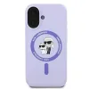 Karl Lagerfeld Silicone Karl & Choupette Heads Ring Back Cover hoesje met MagSafe voor Apple iPhone 16 Plus - Paars 3