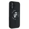 Karl Lagerfeld Silicone Karl & Choupette Heads Ring Back Cover hoesje met MagSafe voor Apple iPhone 16 - Zwart 2