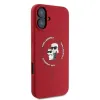 Karl Lagerfeld Silicone Karl & Choupette Heads Ring Back Cover hoesje met MagSafe voor Apple iPhone 16 - Rood 2