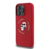 Karl Lagerfeld Silicone Karl & Choupette Heads Ring Back Cover hoesje met MagSafe voor Apple iPhone 16 Pro Max - Rood 3