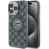 Karl Lagerfeld IML Monogram Karl & Choupette Head Back Cover hoesje met MagSafe voor Apple iPhone 15 Pro - Zwart