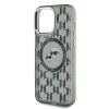 Karl Lagerfeld IML Monogram Karl & Choupette Head Back Cover hoesje met MagSafe voor Apple iPhone 15 Pro - Zwart 6
