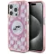 Karl Lagerfeld IML Monogram Karl & Choupette Head Back Cover hoesje met MagSafe voor Apple iPhone 15 Pro - Roze
