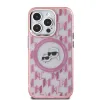 Karl Lagerfeld IML Monogram Karl & Choupette Head Back Cover hoesje met MagSafe voor Apple iPhone 15 Pro - Roze 2