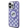 Karl Lagerfeld IML Monogram Karl & Choupette Head Back Cover hoesje met MagSafe voor Apple iPhone 15 Pro - Paars 3