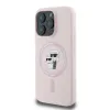Karl Lagerfeld Silicone Karl & Choupette Heads Ring Back Cover hoesje met MagSafe voor Apple iPhone 16 Pro Max - Roze 3