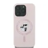 Karl Lagerfeld Silicone Karl & Choupette Heads Ring Back Cover hoesje met MagSafe voor Apple iPhone 16 Pro Max - Roze 4