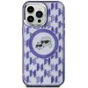 Karl Lagerfeld IML Monogram Karl & Choupette Head Back Cover hoesje met MagSafe voor Apple iPhone 15 - Paars