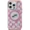 Karl Lagerfeld IML Monogram Karl & Choupette Head Back Cover hoesje met MagSafe voor Apple iPhone 16 Pro - Roze