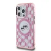 Karl Lagerfeld IML Monogram Karl & Choupette Head Back Cover hoesje met MagSafe voor Apple iPhone 15 Pro Max - Roze 3