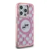 Karl Lagerfeld IML Monogram Karl & Choupette Head Back Cover hoesje met MagSafe voor Apple iPhone 15 Pro Max - Roze 4