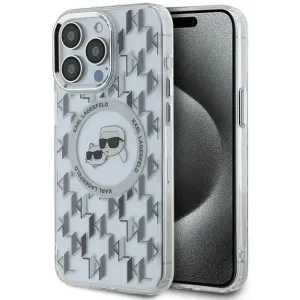 Karl Lagerfeld IML Monogram Karl & Choupette Head Back Cover hoesje met MagSafe voor Apple iPhone 15 Pro Max - Transparant