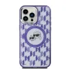 Karl Lagerfeld IML Monogram Karl & Choupette Head Back Cover hoesje met MagSafe voor Apple iPhone 15 Pro Max - Paars 2