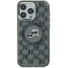 Karl Lagerfeld IML Monogram Karl & Choupette Head Back Cover hoesje met MagSafe voor Apple iPhone 16 - Zwart