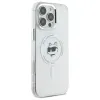Karl Lagerfeld IML Metal Choupette Head Back Cover hoesje met MagSafe voor Apple iPhone 16 Pro - Wit 4
