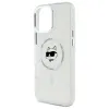Karl Lagerfeld IML Metal Choupette Head Back Cover hoesje met MagSafe voor Apple iPhone 16 Pro - Wit 6