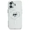 Karl Lagerfeld IML Metal Choupette Head Back Cover hoesje met MagSafe voor Apple iPhone 16 Plus - Wit 3