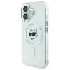 Karl Lagerfeld IML Metal Choupette Head Back Cover hoesje met MagSafe voor Apple iPhone 16 - Wit 2