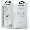 Karl Lagerfeld IML Metal Choupette Head Back Cover hoesje met MagSafe voor Apple iPhone 16 - Wit 8