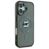 Karl Lagerfeld IML Metal Choupette Head Back Cover hoesje met MagSafe voor Apple iPhone 16 - Zwart 4