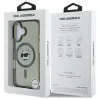 Karl Lagerfeld IML Metal Choupette Head Back Cover hoesje met MagSafe voor Apple iPhone 16 - Zwart 8