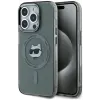 Karl Lagerfeld IML Metal Choupette Head Back Cover hoesje met MagSafe voor Apple iPhone 15 Pro - Zwart