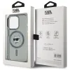 Karl Lagerfeld IML Metal Choupette Head Back Cover hoesje met MagSafe voor Apple iPhone 15 Pro - Zwart 5